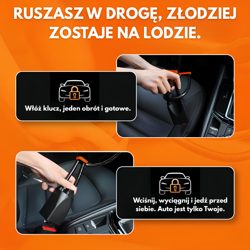 Pancerny Rygiel – Stalowa Blokada Kierownicy i Pasa